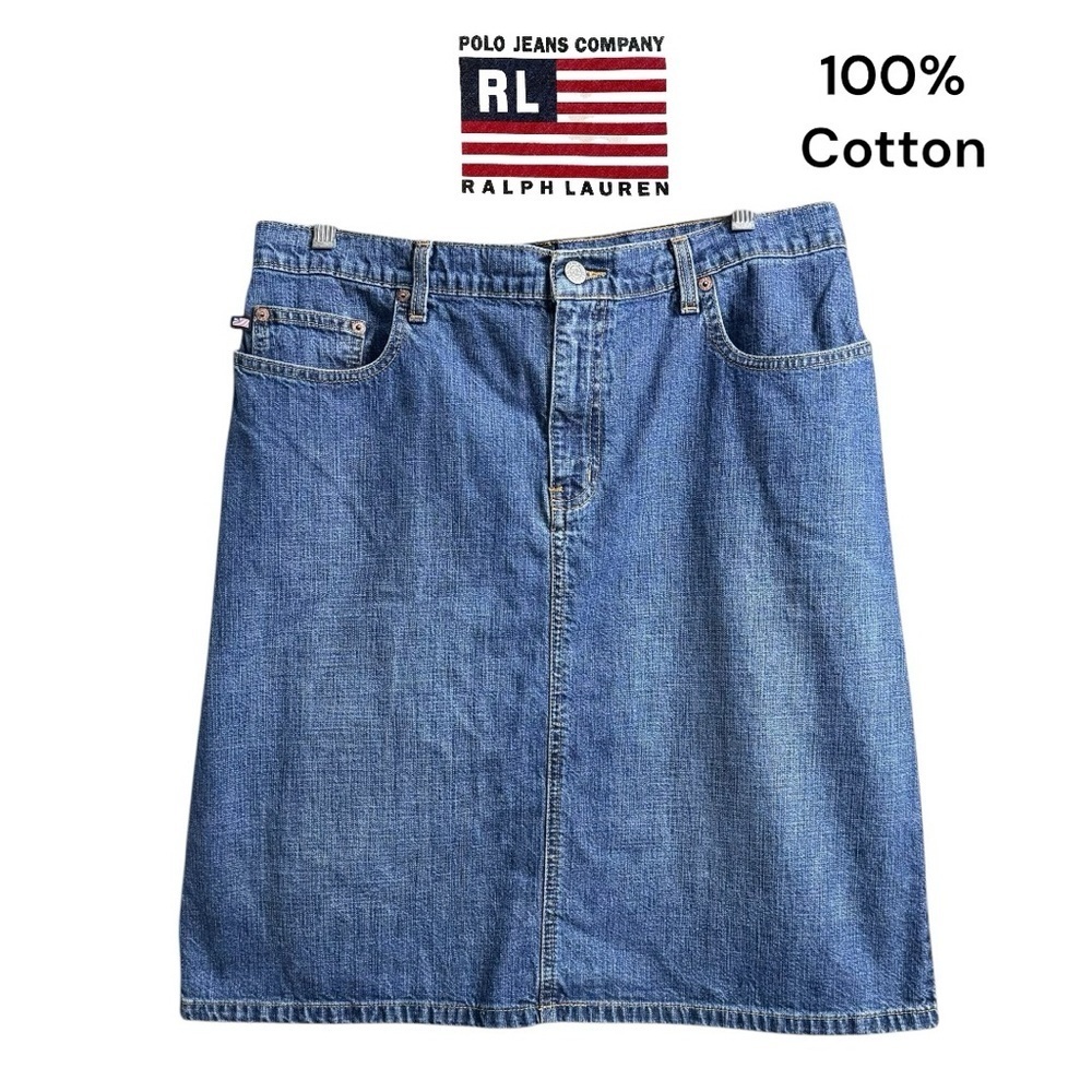 Ralph Lauren Polo Jeans (EUC) Vintage Denim Skirt, Size 12 - Picture 13 of 13